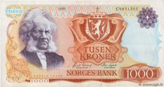 Norway 1.000 Kroner, 1975-1987 obverse