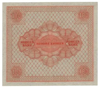 Norway 100 Kroner, 1945-1949 reverse