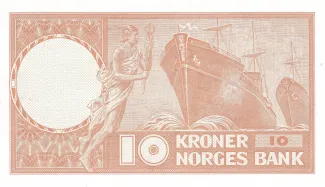 Norway 10 Kroner, 1954-1973 reverse
