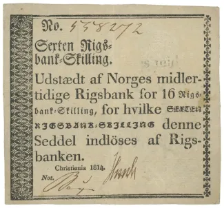 Norway 16 Rigsbankskilling, 1814 obverse
