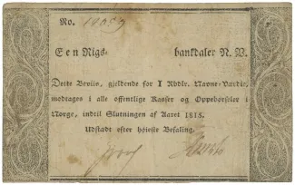 Norway 1 Rigsbankdaler N.V., 1814 obverse