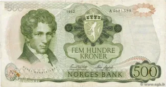 Norway 500 Kroner, 1978-1985 obverse