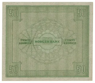 Norway 50 Kroner, 1945-1950 reverse