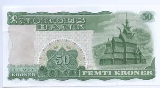 Norway 50 Kroner, 1966-1983 reverse