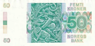 Norway 50 Kroner, 1984-1995 reverse