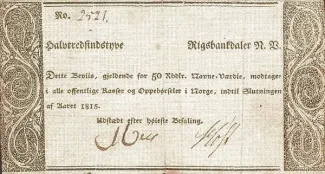 Norway 50 Rigsbankdaler N.V., 1814 obverse
