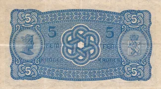Norway 5 Kroner, 1901-1944 reverse