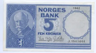 Norway 5 Kroner, 1955-1963 obverse