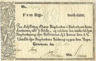 Norway 5 Rigsbankdaler, 1813-1814 obverse