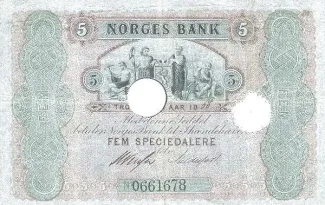 Norway 5 Speciedaler, 1868-1875 obverse