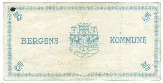 Norwegian notgeld 5 Kroner, 1940 reverse
