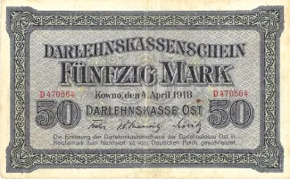 Ober Ost 50 Mark, 1918 image