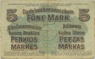 Ober Ost 5 Mark, 1918 reverse