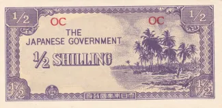 Oceania, Japanese occupation 0.5 Shilling, 1942 image