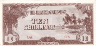 Oceania, Japanese occupation 10 Shillings, 1942 image