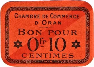 Oran, Department of 10 Centimes, 1916 reverse