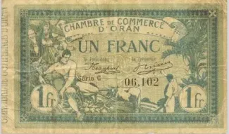 Oran, Department of 1 Franc, 1915 obverse