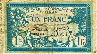 Oran, Department of 1 Franc, 1915 obverse