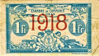 Oran, Department of 1 Franc, 1915 reverse