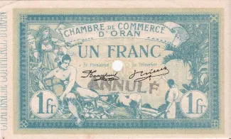 Oran, Department of 1 Franc, 1915 obverse