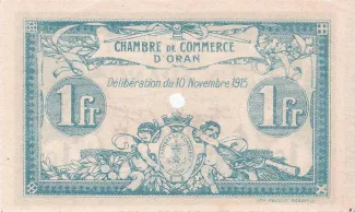 Oran, Department of 1 Franc, 1915 reverse
