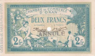 Oran, Department of 2 Francs, 1915 obverse