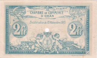 Oran, Department of 2 Francs, 1915 reverse