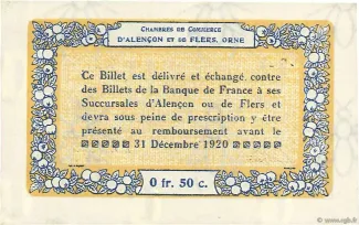 Orne, Department of 50 Centimes, 1915 reverse
