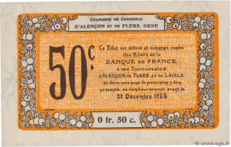 Orne, Department of 50 Centimes, 1915 reverse
