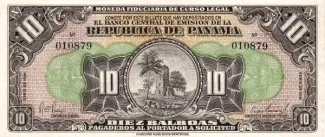 Panama 10 Balboas, 1941 obverse