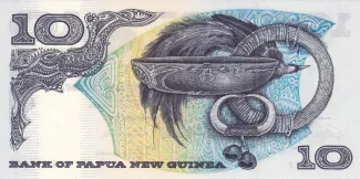 Papua New Guinea 10 Kina, 1985-1987 reverse