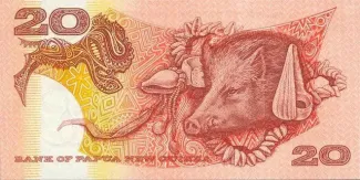 Papua New Guinea 20 Kina, 1977 reverse