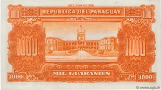 Paraguay 1.000 Guaranies, 1952 reverse
