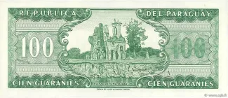 Paraguay 100 Guaranies, 1963 reverse