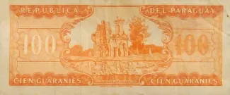 Paraguay 100 Guaranies, 1963 reverse