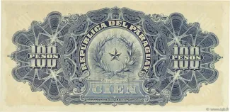 Paraguay 100 Pesos, 1907 reverse