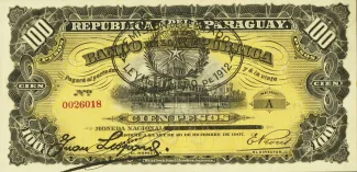 Paraguay 100 Pesos, 1912