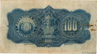 Paraguay 100 Pesos, 1923 reverse