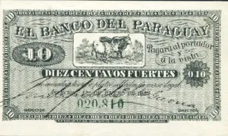Paraguay 10 Centavos, 1879-1882