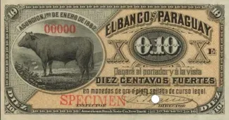 Paraguay 10 Centavos, 1882-1883