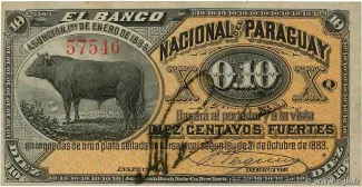 Paraguay 10 Centavos, 1886