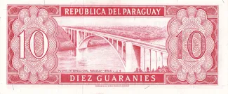 Paraguay 10 Guaranies, 1963 reverse