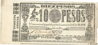 Paraguay 10 Pesos, 1865-1870