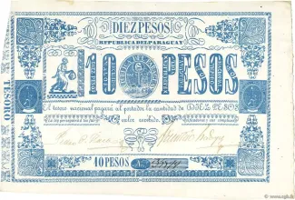 Paraguay 10 Pesos, 1865