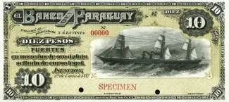 Paraguay 10 Pesos, 1882