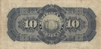 Paraguay 10 Pesos, 1907 reverse