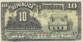 Paraguay 10 Pesos, 1916