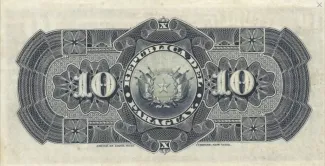Paraguay 10 Pesos, 1916 reverse