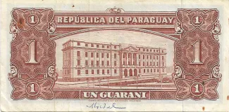 Paraguay 1 Guarani, 1952 reverse