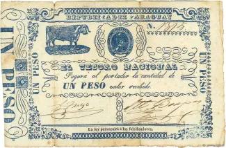 Paraguay 1 Peso, 1865